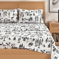 Linery & Co. Ultra-Soft Turkish Cotton Flannel Lodge Print Sheet Set