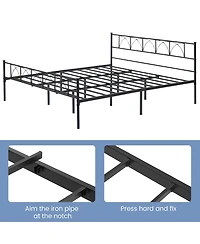 gaomon King Bed Frame with Headboard, 12.2" H Metal Platform Bed Frame