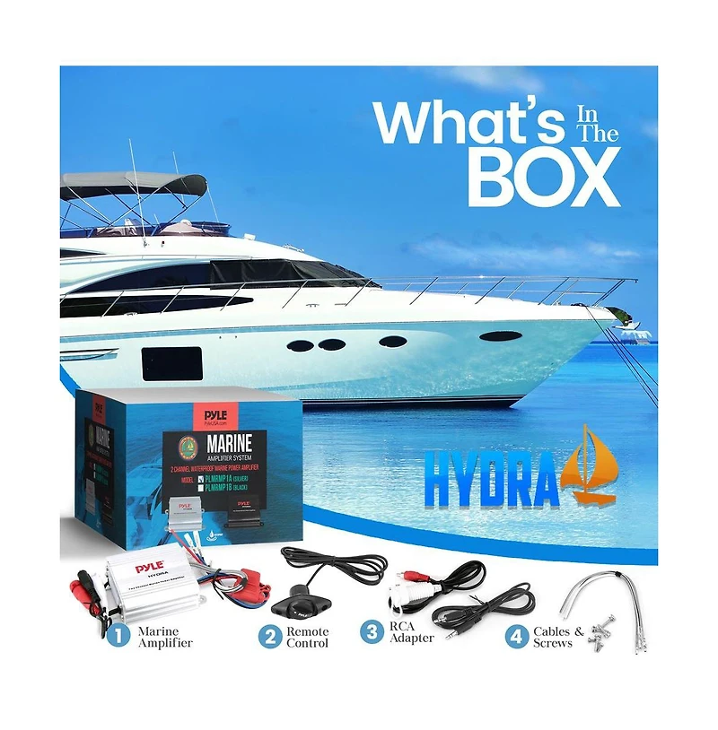 Pyle Double Din Marine Bluetooth Stereo Receiver with Dvd/Cd/MP3/Usb/Aux - Black