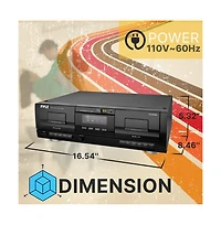 Pyle Dual Stereo Cassette Deck with Usb to MP3 Converter