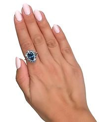 Le Vian Multi-Gemstone (4-1/2 ct. t.w.) & Diamond (1/6 ct. t.w.) Pear-Shape Ring in 14k White Gold