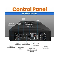 Pyle 8” 600W Slim Active Car Subwoofer, Low-Profile, Under-Seat Installation