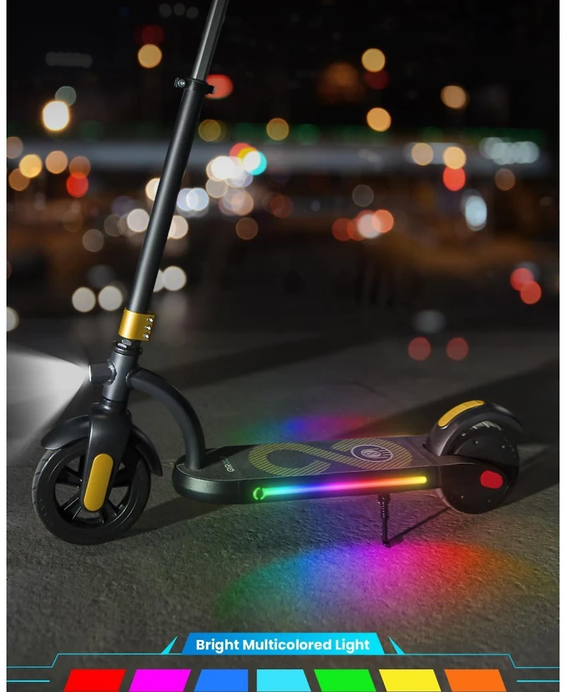 Gyroshoes Electric Scooter for Kids – 3-Speed Adjustable, Foldable Kids Electric Scooter with Led Display, Electric Brake, Colorful Lights, Lig