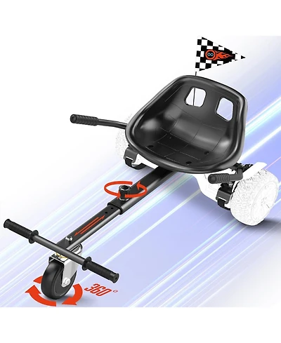 Gyroshoes Hoverboard Seat Attachment, Hover Board Accessory Go Kart Compatible with 6.5" 8" 10" Hoverboard, Hoverboard Go Kart for Kids and Adults wit