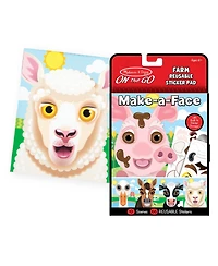 Melissa and Doug Make-a-Face Reusable Sticker Pad Bundle - Safari, Farm and Pet Sticker Activity Pads, Pack of 3