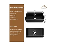Casainc Single Bowl Fireclay Farmhouse Kitchen Sink with Accessories