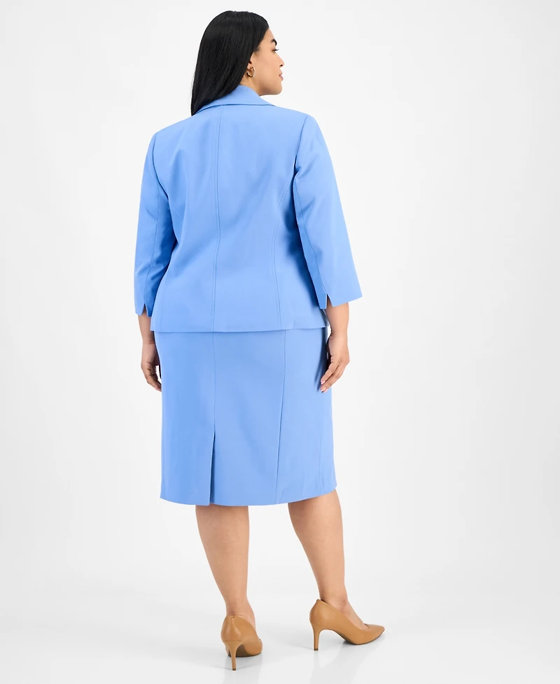 Le Suit Plus Size Button-Front Boxy Jacket & Sheath Dress Set