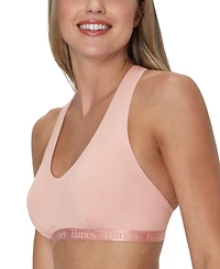 Hanes Women's 2-Pack Originals SuperSoft Ultimate V-Neck Racerback Bralette DUS201
