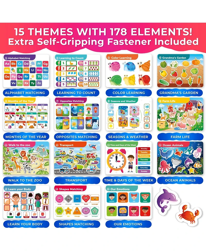 Quokka Montessori Busy Book for Toddlers 3-5 Years with Interactive Pages