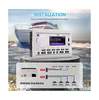 Pyle Marine Bluetooth Stereo Receiver with 1 Pair of PLMR60W Speakers, 300W