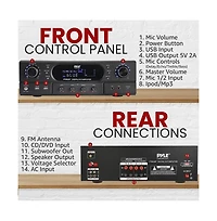 Pyle Home Theater Wireless Bt Streaming Receiver Amplifier