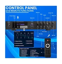 Pyle 5-Channel Audio Amplifier - Multi-Source 1/4" Audio/Microphone Input, Usb/Sd Readers, Fm Radio, Built-in Bluetooth for Wireless Audio Streaming