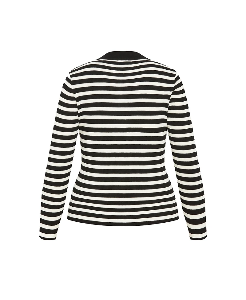 City Chic Plus Size Zola Stripe Sweater