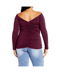 City Chic Plus Size Ruched Sally Top