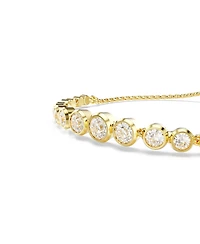 Swarovski Imber White, Gold-Tone Plated Mixed Round Cuts Tennis Bracelet