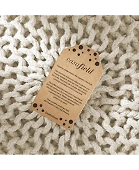 Casafield Round Pouf Ottoman, Light Pink - 20" Dia x 14.5" High Cotton Knit Foot Stool Boho Floor Pouffe for Living Room
