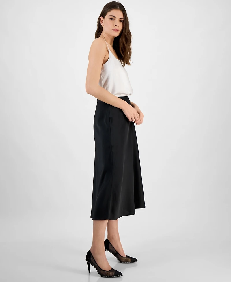 Bar Iii Women's Satin Pull-On Midi Skirt, Exclusively at Macy's