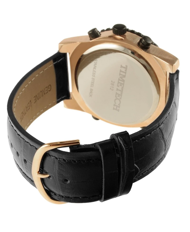 Timetech Men's Analog/Digital Multi-Function Weekend Sport Watch with Leather Band