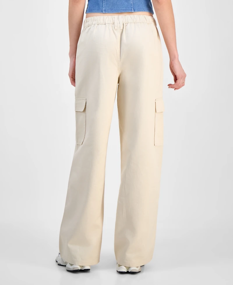 Celebrity Pink Juniors' Cargo Strap Wide-Leg Pants