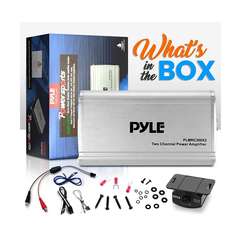 Pyle 2-Channel Weather-Resistant Audio Amplifier, Compact Class D, 1000W