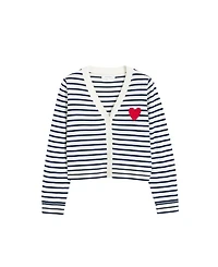 Chinti & Parker Women's Pure Merino Heart Breton Cardigan