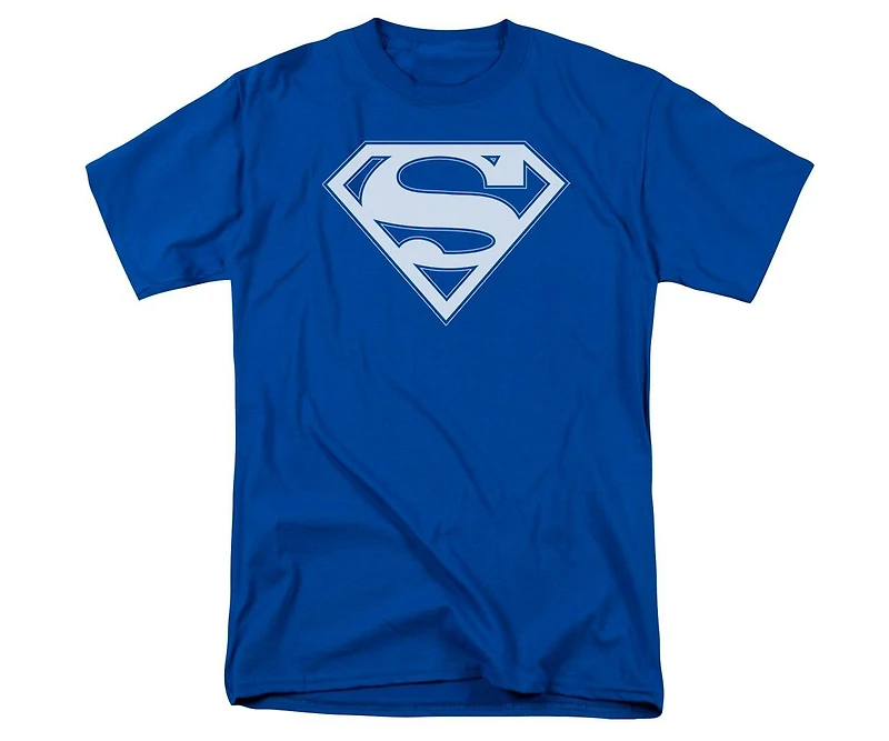 Superman Mens & White Shield Short Sleeve Adult Tee / T-Shirt