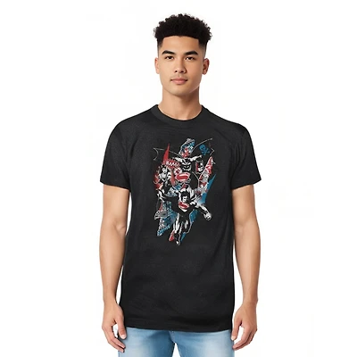 Batman V Superman Mens Ripped Trio Adult Heather Tee / T-Shirt