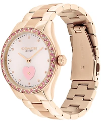 Coach Women's Brooks Automatic Rose Gold Tone Stainless Steel Bracelet Watch, 38mm