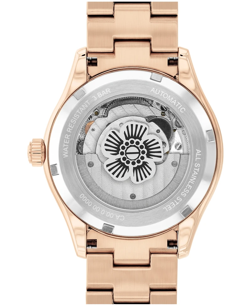 Coach Women's Brooks Automatic Rose Gold Tone Stainless Steel Bracelet Watch, 38mm