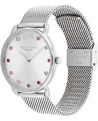Coach Women's Elliot Silver Tone Stainless Steel Mesh Bracelet Watch, 36mm Gift Set