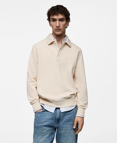 Mango Men's Slim-Fit Cotton Polo Sweatshirt
