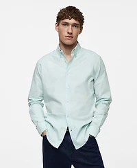 Mango Men's Slim-Fit Cotton Oxford Shirt