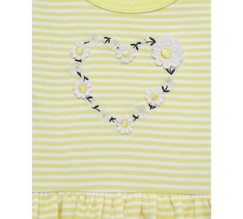 Little Me Baby Girls Cotton Daisy Skirted Bodysuit, Leggings & Headband, 3 Piece Set