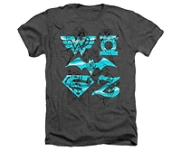 Dc Wonder Woman Men's Superhero Girls Comics Line Art Group Adult Heather Tee / T-Shirt