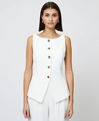 French Connection Women's Harrie Boat Neck Button-Front Vest