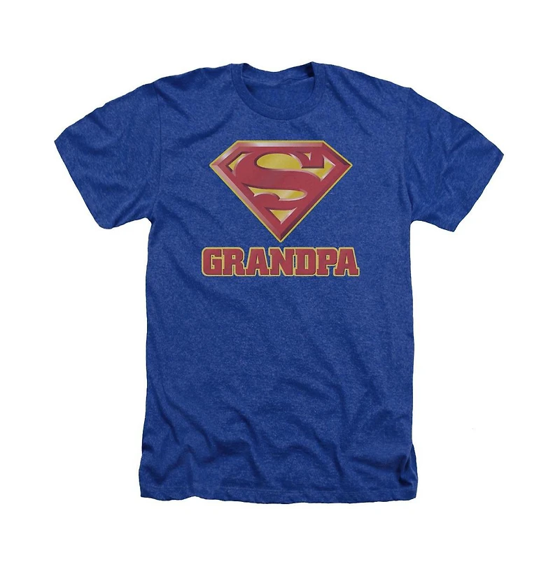 Superman Mens Super Grandpa Adult Heather Tee / T-Shirt