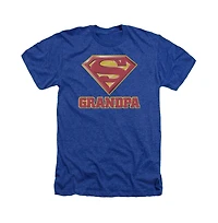 Superman Mens Super Grandpa Adult Heather Tee / T-Shirt
