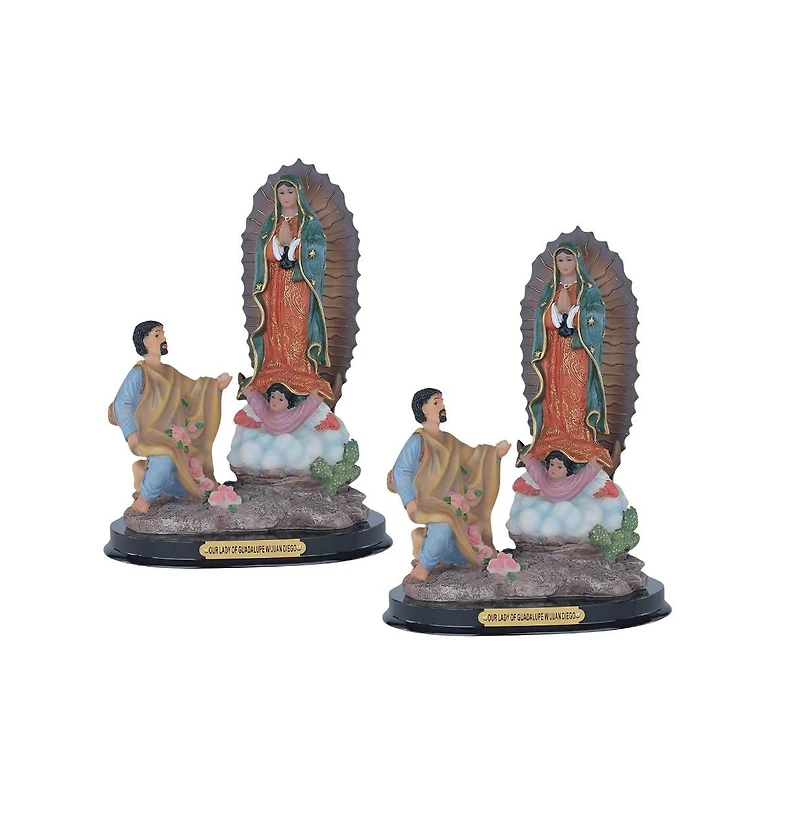 Fc Design "2-pc Set" 9"H Our Lady of Guadalupe with Saint Juan Diego Holy Figurine Statue Ornament Home Room Office Decor and Perfect Ideas for Housew