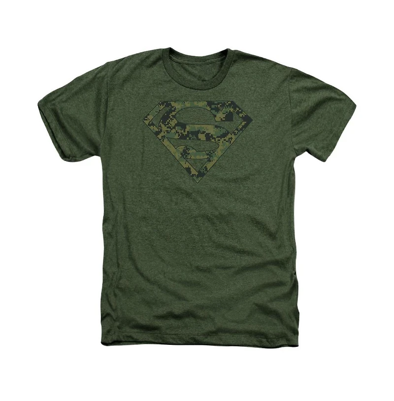 Superman Mens Marine Camo Shield Adult Heather Tee / T-Shirt
