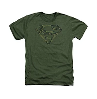 Superman Mens Marine Camo Shield Adult Heather Tee / T-Shirt