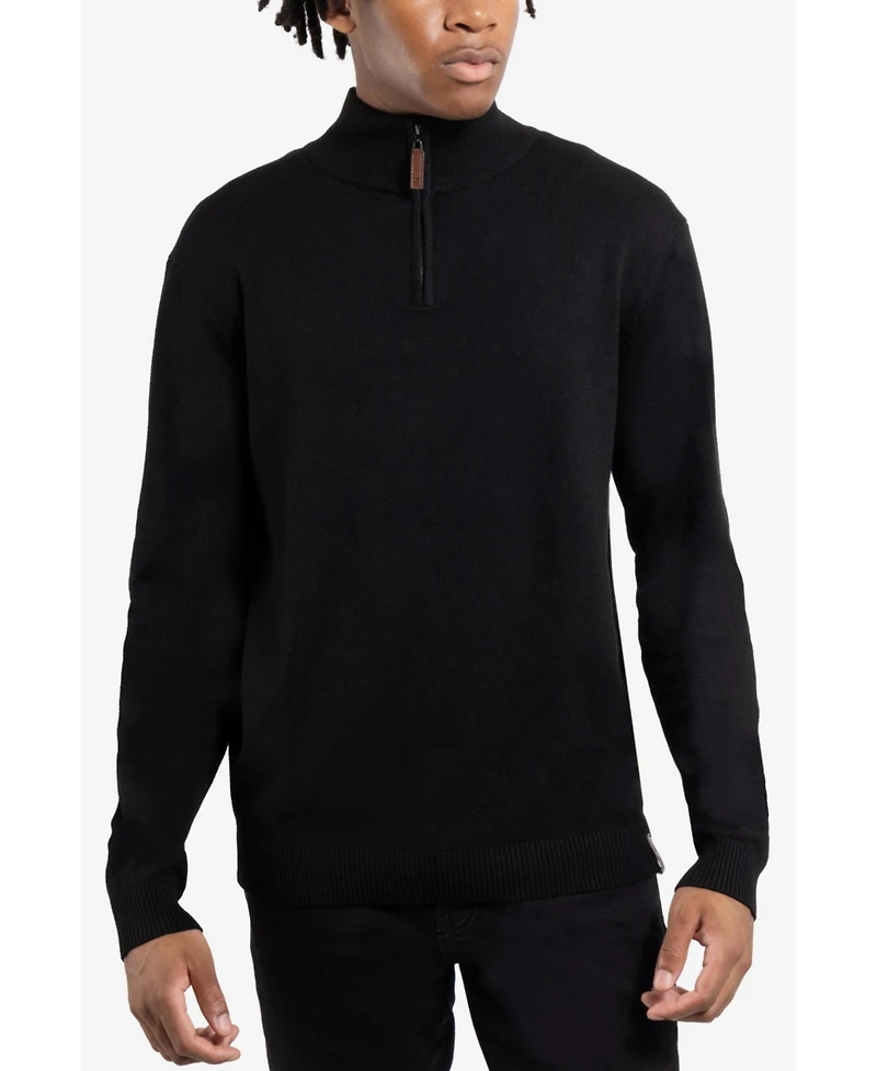 Spring + Mercer Men's Quarter Zip Mock Neck Sweater