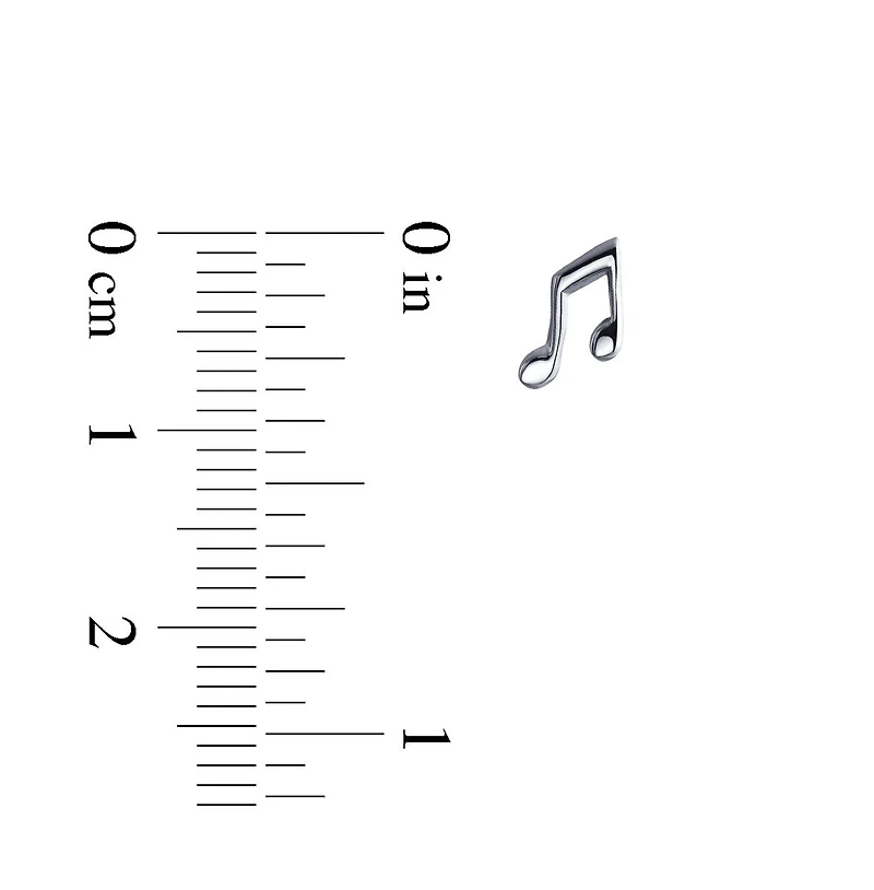 Bling Jewelry Tiny Dainty Eighth Music Notes Threader Stud Earrings for Musicians Silver