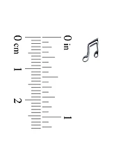 Bling Jewelry Tiny Dainty Eighth Music Notes Threader Stud Earrings for Musicians Silver