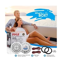 Pyle 6.5-Inch Component Marine Speakers, 250 Watts, White