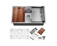 Casainc 31inch L x 19inch W Undermount Kitchen Sink with Accessories