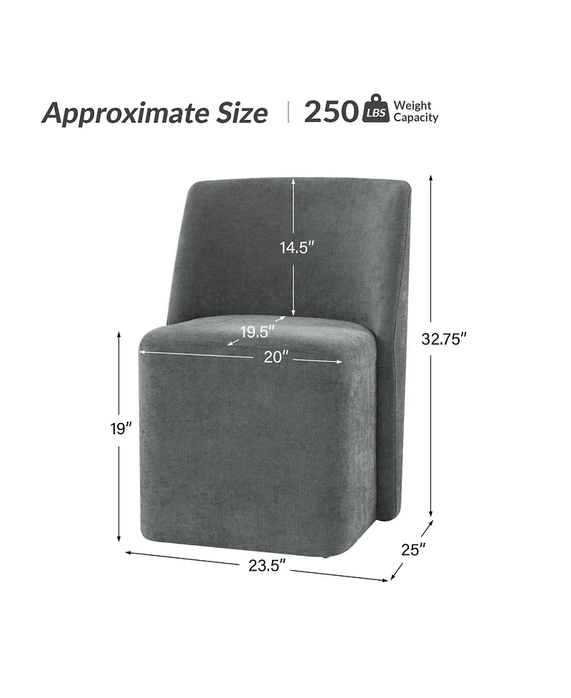Hulala Home Scott Modern Dining Chair with Lightweight Construction and Universal Wheels