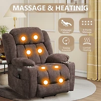 Up to 350 Lbs Power Lift Recliner Chair Heavy Duty Motion Mechanism with 8-Point Vibration Massage and Lumbar Heating