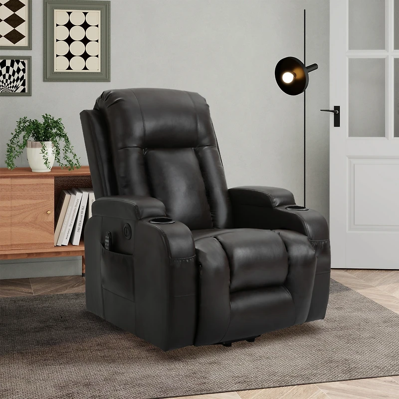 Power Lift Recliner Chair for Elderly Heavy Duty Motion Mechanism with 8-Point Vibration Massage and Lumbar Heating Usb Charging Port