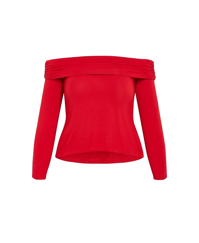 Plus Knit Jojo Top