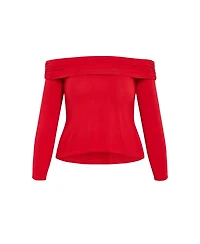 Plus Knit Jojo Top